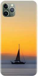 Husa din silicon compatibila cu Apple iPhone 11 Pro Max - model Wind Sail Boat Ocean Sunset 