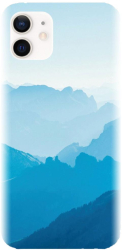 Husa din silicon compatibila cu Apple iPhone 12 Mini - model Blue Mountain Crests 
