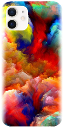 Husa din silicon compatibila cu Apple iPhone 12 Mini - model Oil Painting Colorful Strokes 