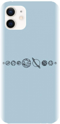 Husa din silicon compatibila cu Apple iPhone 12 Mini - model Planets 