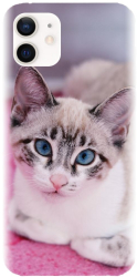 Husa din silicon compatibila cu Apple iPhone 12 Mini - model Siamese Kitty 