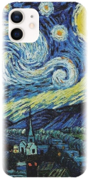 Husa din silicon compatibila cu Apple iPhone 12 Mini - model The Starry Night 