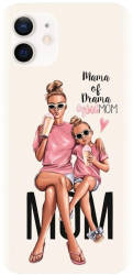 Husa din silicon compatibila cu Apple iPhone 12 - model Mama 