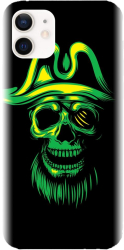 Husa din silicon compatibila cu Apple iPhone 12 - model Pirate Skull 