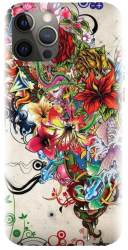 Husa din silicon compatibila cu Apple iPhone 12 Pro Max - model Abstract Flowers 