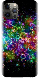 Husa din silicon compatibila cu Apple iPhone 12 Pro Max - model Rainbow Colored Soap Bubbles 