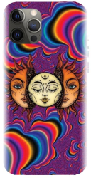 Husa din silicon compatibila cu Apple iPhone 12 Pro Max - model Trippy Sun 