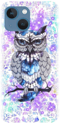 Husa din silicon compatibila cu Apple iPhone 13 Mini - model Abstract Owl
