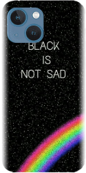 Husa din silicon compatibila cu Apple iPhone 13 Mini - model Black Is Not Sad 