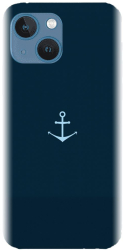 Husa din silicon compatibila cu Apple iPhone 13 Mini - model Blue Navy Anchor Illustration 