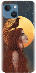 Husa din silicon compatibila cu Apple iPhone 13 Mini - model Fantasy Wolf Woman 