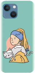 Husa din silicon compatibila cu Apple iPhone 13 - model Girl With A Pearl Earring 