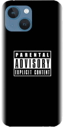 Husa din silicon compatibila cu Apple iPhone 13 - model Parental Advisory 