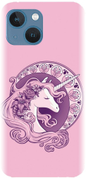 Husa din silicon compatibila cu Apple iPhone 13 - model Purple Unicorn 