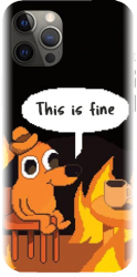 Husa din silicon compatibila cu Apple iPhone 13 Pro Max - model Pixel Art This Is Fine 