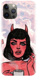 Husa din silicon compatibila cu Apple iPhone 13 Pro Max - model Trippy Evil Mode 