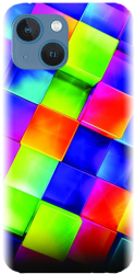 Husa din silicon compatibila cu Apple iPhone 14 - model 3D Geometric Colorfull 