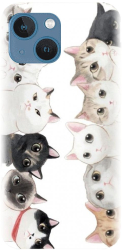 Husa din silicon compatibila cu Apple iPhone 14 - model Cat Party 