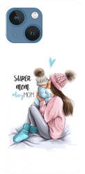 Husa din silicon compatibila cu Apple iPhone 14 - model Super mama 