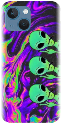 Husa din silicon compatibila cu Apple iPhone 14 - model Trippy Aliens 