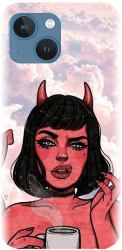 Husa din silicon compatibila cu Apple iPhone 14 - model Trippy Evil Mode 