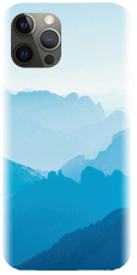 Husa din silicon compatibila cu Apple iPhone 14 Pro - model Blue Mountain Crests 