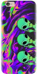 Husa din silicon compatibila cu Apple iPhone 5 / 5S / 5G / SE - model Trippy Aliens 