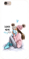 Husa din silicon compatibila cu Apple iPhone 5C - model Super mama 