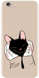 Husa din silicon compatibila cu Apple iPhone 5C - model Th Black Cat In Hands 