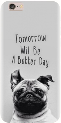 Husa din silicon compatibila cu Apple iPhone 5C - model Tomorrow Will Be A Better Day Pug 