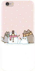 Husa din silicon compatibila cu Apple iPhone 6 Plus - model Cat And Snowman 