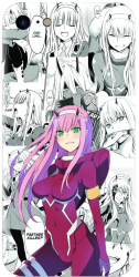 Husa din silicon compatibila cu Apple iPhone 7 - model Anime Zero Two 
