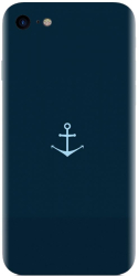Husa din silicon compatibila cu Apple iPhone 7 - model Blue Navy Anchor Illustration 