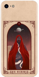 Husa din silicon compatibila cu Apple iPhone 7 - model Tarot The Hermit 