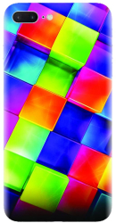 Husa din silicon compatibila cu Apple iPhone 7 Plus - model 3D Geometric Colorfull 