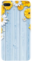 Husa din silicon compatibila cu Apple iPhone 7 Plus - model Sunflower On Blue Wood 