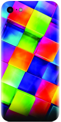 Husa din silicon compatibila cu Apple iPhone 8 - model 3D Geometric Colorfull 