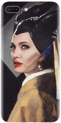 Husa din silicon compatibila cu Apple iPhone 8 Plus - model Girl With A Pearl 
