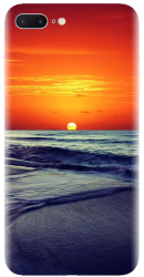 Husa din silicon compatibila cu Apple iPhone 8 Plus - model Ocean Sunset 
