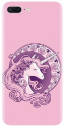Husa din silicon compatibila cu Apple iPhone 8 Plus - model Purple Unicorn 