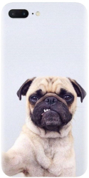 Husa din silicon compatibila cu Apple iPhone 8 Plus - model Simple Pug Selfie 