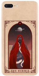 Husa din silicon compatibila cu Apple iPhone 8 Plus - model Tarot The Hermit 