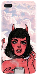Husa din silicon compatibila cu Apple iPhone 8 Plus - model Trippy Evil Mode 