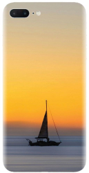 Husa din silicon compatibila cu Apple iPhone 8 Plus - model Wind Sail Boat Ocean Sunset 
