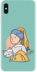 Husa din silicon compatibila cu Apple iPhone X - model Girl With A Pearl Earring 