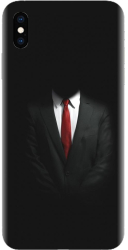 Husa din silicon compatibila cu Apple iPhone X - model Mystery Man In Suit 