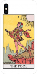 Husa din silicon compatibila cu Apple iPhone X - model Tarot The Fool Clasic 
