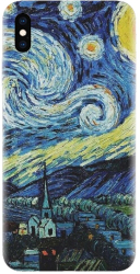 Husa din silicon compatibila cu Apple iPhone X - model The Starry Night 