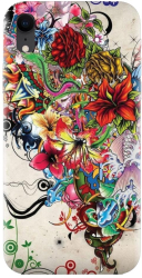 Husa din silicon compatibila cu Apple iPhone XR - model Abstract Flowers 