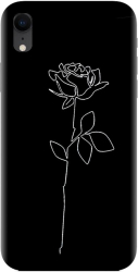 Husa din silicon compatibila cu Apple iPhone XR - model Black Rose 